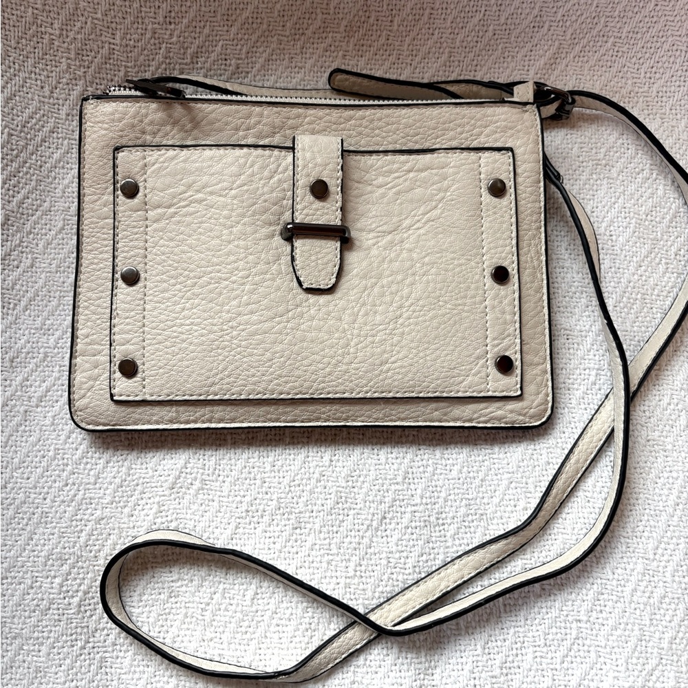 Vegan off white small crossbody bag
